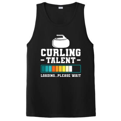 Curling Stone Retro Vintage Curler Team Sport PosiCharge Competitor Tank