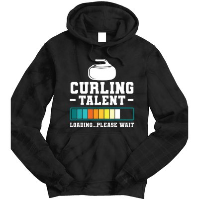 Curling Stone Retro Vintage Curler Team Sport Tie Dye Hoodie