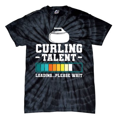 Curling Stone Retro Vintage Curler Team Sport Tie-Dye T-Shirt