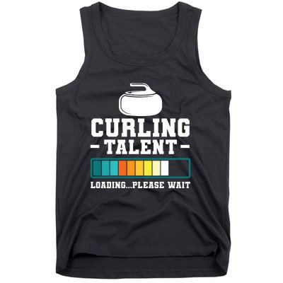 Curling Stone Retro Vintage Curler Team Sport Tank Top