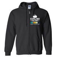 Curling Stone Retro Vintage Curler Team Sport Full Zip Hoodie