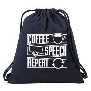 Coffee Speech Repeat Anxiety Awareness Care Tal Health Gift Drawstring Bag