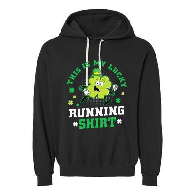 Cute Shamrock Running St Patricks Day Lucky Running Team Garment-Dyed Fleece Hoodie