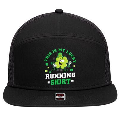 Cute Shamrock Running St Patricks Day Lucky Running Team 7 Panel Mesh Trucker Snapback Hat