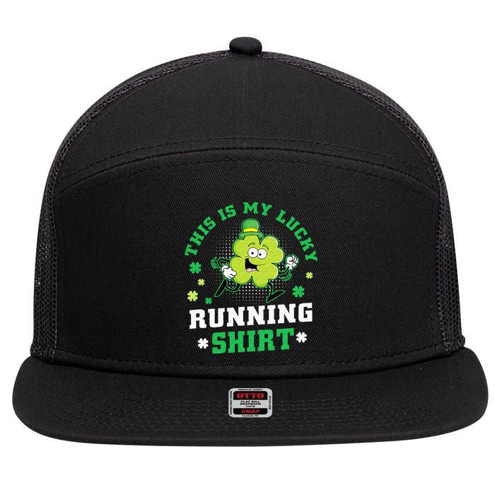 Cute Shamrock Running St Patricks Day Lucky Running Team 7 Panel Mesh Trucker Snapback Hat
