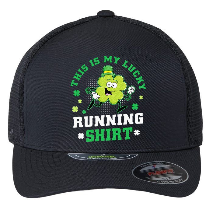 Cute Shamrock Running St Patricks Day Lucky Running Team Flexfit Unipanel Trucker Cap