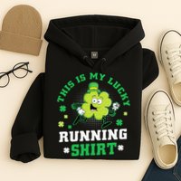 Cute Shamrock Running St Patricks Day Lucky Running Team Hoodie