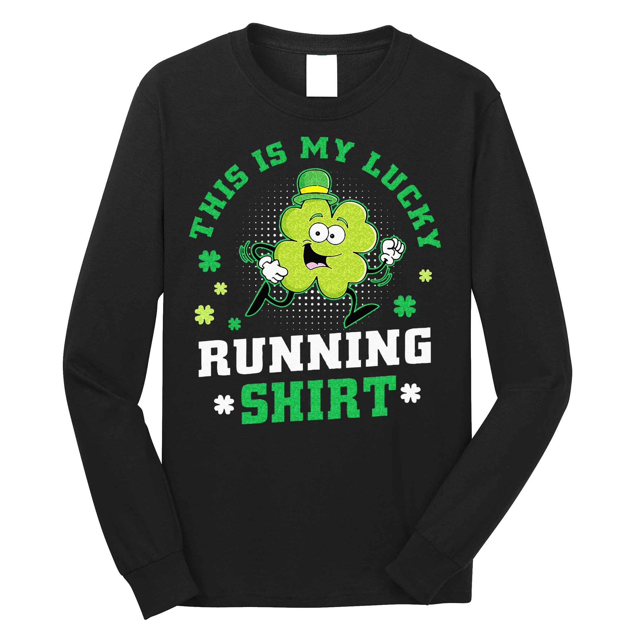 Cute Shamrock Running St Patricks Day Lucky Running Team Long Sleeve Shirt