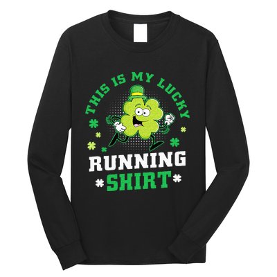 Cute Shamrock Running St Patricks Day Lucky Running Team Long Sleeve Shirt