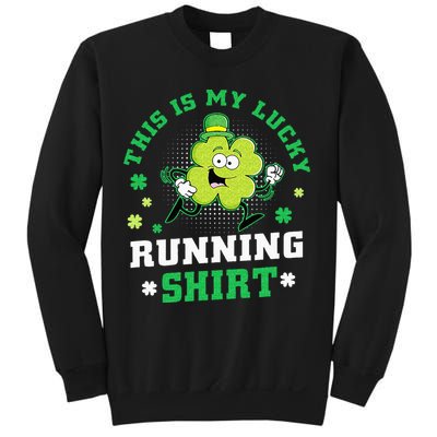 Cute Shamrock Running St Patricks Day Lucky Running Team Sweatshirt