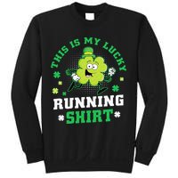 Cute Shamrock Running St Patricks Day Lucky Running Team Sweatshirt