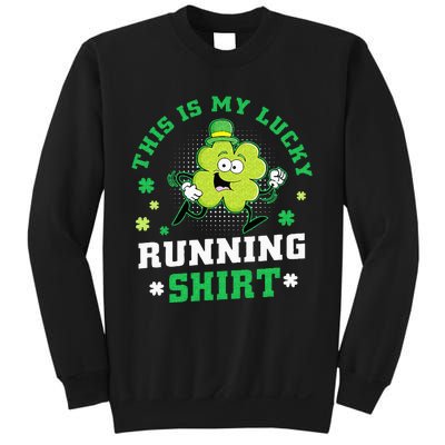 Cute Shamrock Running St Patricks Day Lucky Running Team Sweatshirt