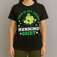 Cute Shamrock Running St Patricks Day Lucky Running Team T-Shirt