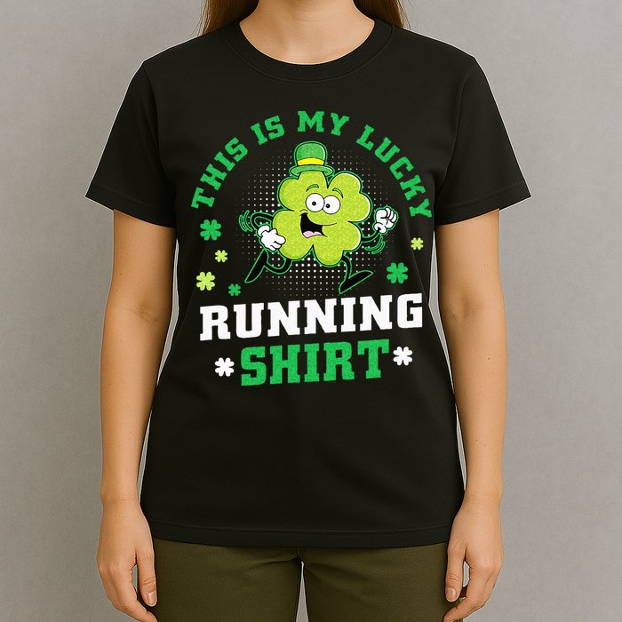 Cute Shamrock Running St Patricks Day Lucky Running Team T-Shirt
