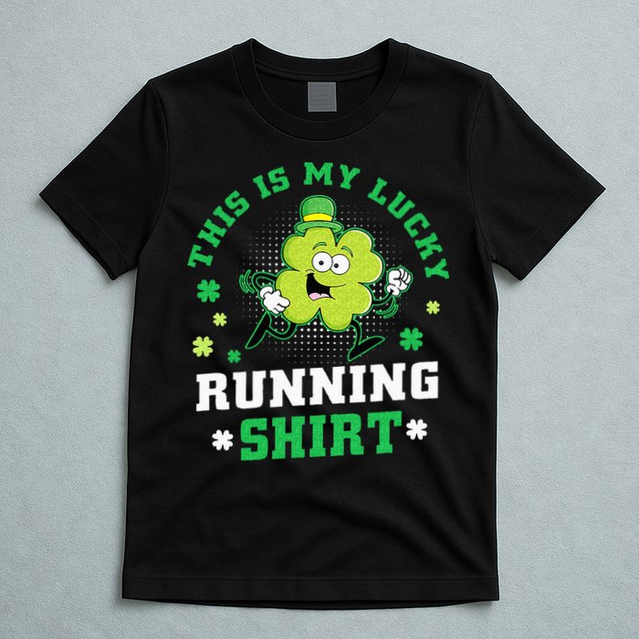 Cute Shamrock Running St Patricks Day Lucky Running Team T-Shirt