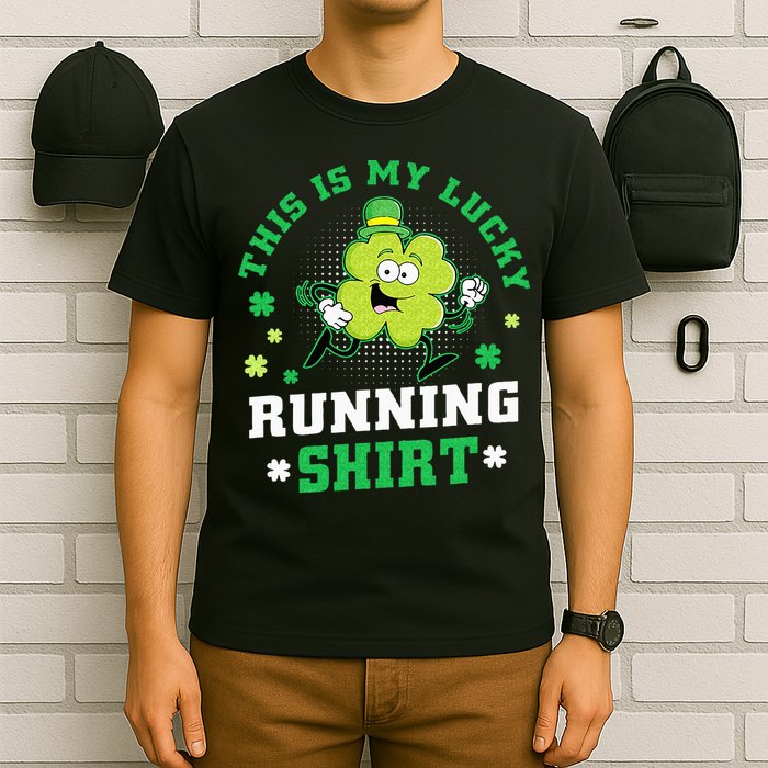 Cute Shamrock Running St Patricks Day Lucky Running Team T-Shirt