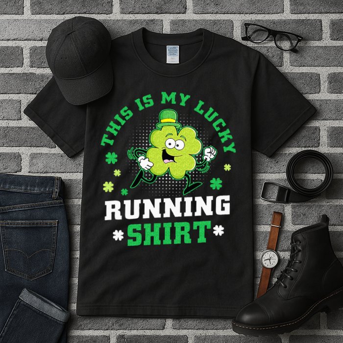 Cute Shamrock Running St Patricks Day Lucky Running Team Tall T-Shirt