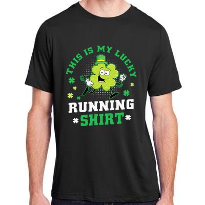 Cute Shamrock Running St Patricks Day Lucky Running Team Adult ChromaSoft Performance T-Shirt