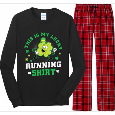 Cute Shamrock Running St Patricks Day Lucky Running Team Long Sleeve Pajama Set