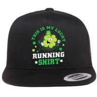 Cute Shamrock Running St Patricks Day Lucky Running Team Flat Bill Trucker Hat