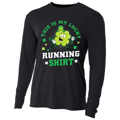 Cute Shamrock Running St Patricks Day Lucky Running Team Cooling Performance Long Sleeve Crew