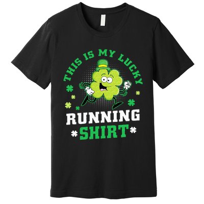 Cute Shamrock Running St Patricks Day Lucky Running Team Premium T-Shirt