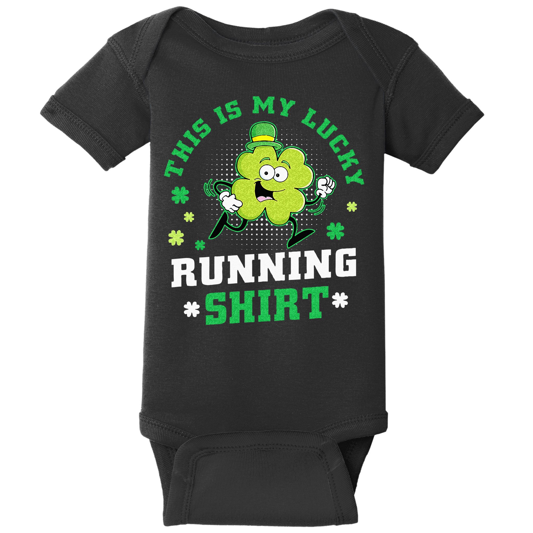 Cute Shamrock Running St Patricks Day Lucky Running Team Baby Bodysuit