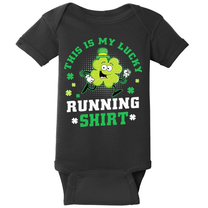 Cute Shamrock Running St Patricks Day Lucky Running Team Baby Bodysuit