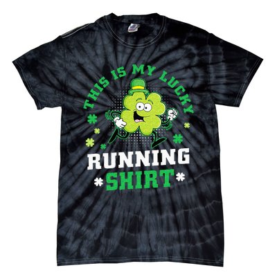 Cute Shamrock Running St Patricks Day Lucky Running Team Tie-Dye T-Shirt