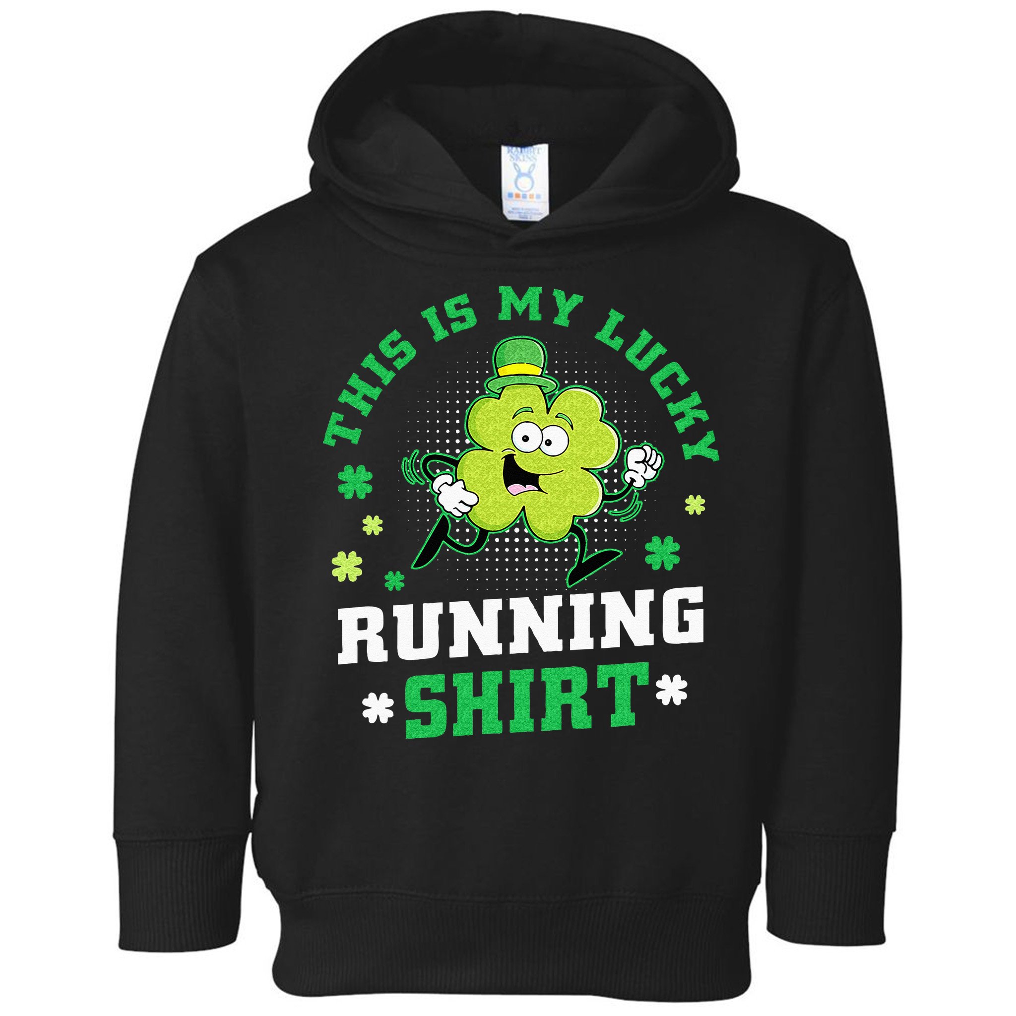 Cute Shamrock Running St Patricks Day Lucky Running Team Toddler Hoodie