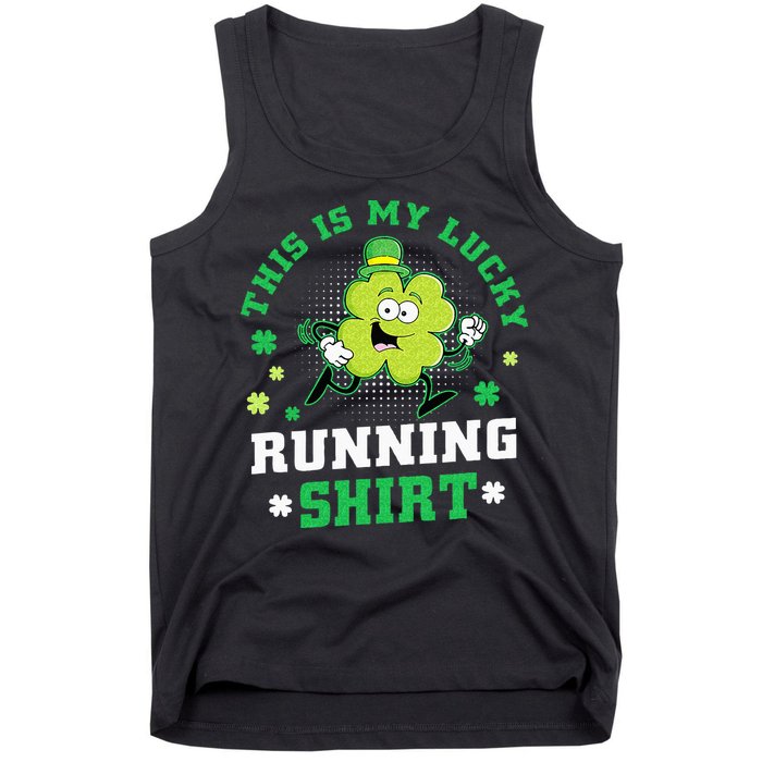 Cute Shamrock Running St Patricks Day Lucky Running Team Tank Top