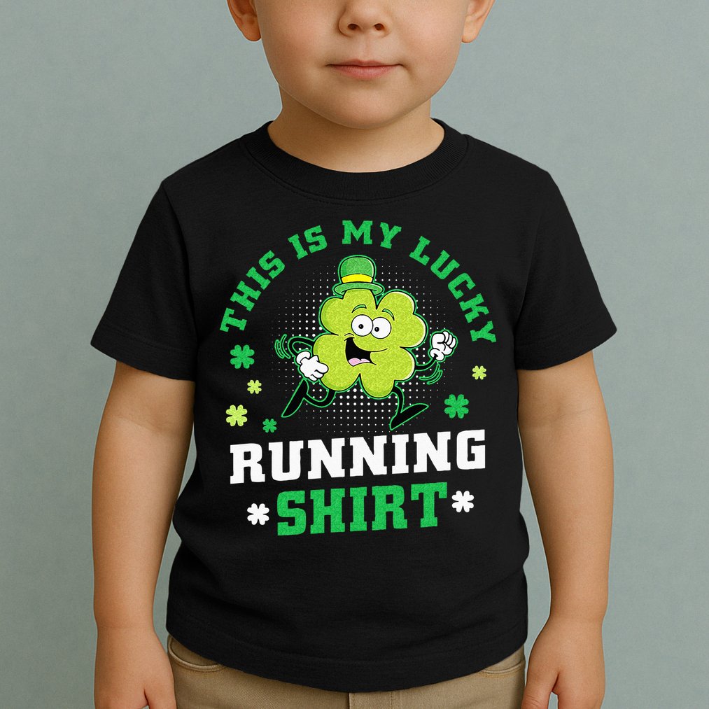 Cute Shamrock Running St Patricks Day Lucky Running Team Toddler T-Shirt