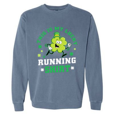 Cute Shamrock Running St Patricks Day Lucky Running Team Garment-Dyed Sweatshirt