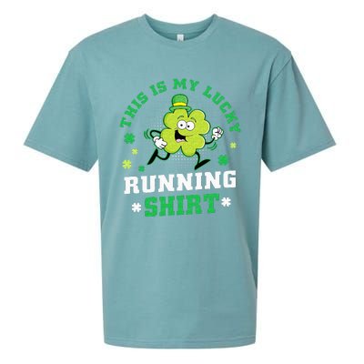 Cute Shamrock Running St Patricks Day Lucky Running Team Sueded Cloud Jersey T-Shirt