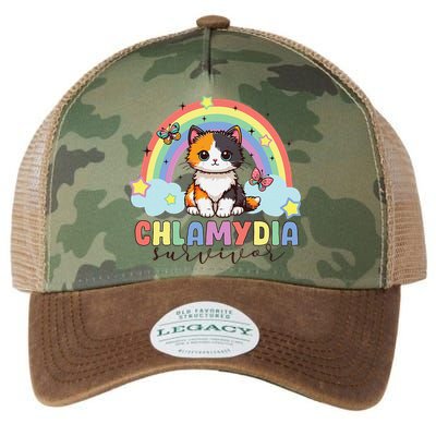 Chlamydia Survivor Rainbow Funny Humor Cat Specific Meme Legacy Tie Dye Trucker Hat