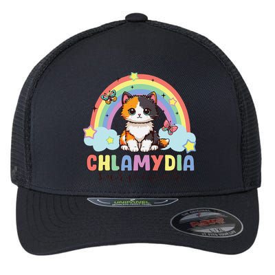 Chlamydia Survivor Rainbow Funny Humor Cat Specific Meme Flexfit Unipanel Trucker Cap