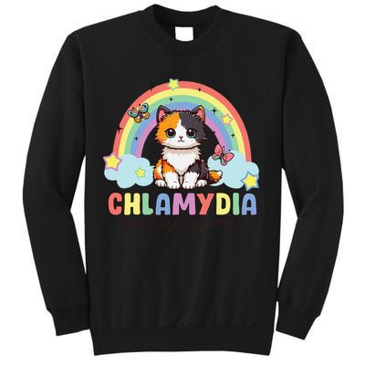 Chlamydia Survivor Rainbow Funny Humor Cat Specific Meme Sweatshirt