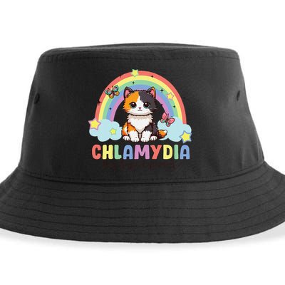 Chlamydia Survivor Rainbow Funny Humor Cat Specific Meme Sustainable Bucket Hat