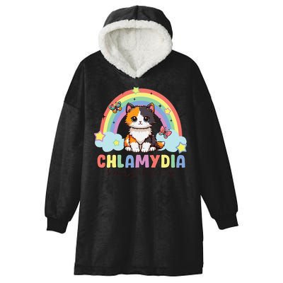 Chlamydia Survivor Rainbow Funny Humor Cat Specific Meme Hooded Wearable Blanket