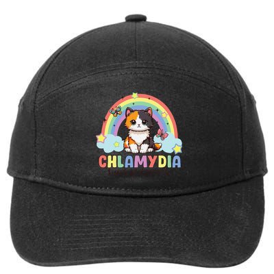 Chlamydia Survivor Rainbow Funny Humor Cat Specific Meme 7-Panel Snapback Hat