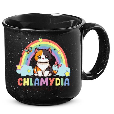 Chlamydia Survivor Rainbow Funny Humor Cat Specific Meme 15oz Campfire Ceramic Mug