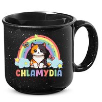 Chlamydia Survivor Rainbow Funny Humor Cat Specific Meme 15oz Campfire Ceramic Mug