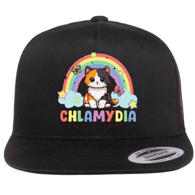 Chlamydia Survivor Rainbow Funny Humor Cat Specific Meme Flatbill Hat