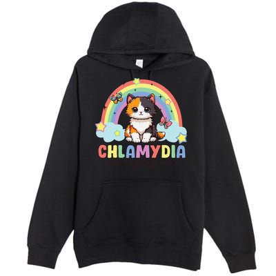 Chlamydia Survivor Rainbow Funny Humor Cat Specific Meme Premium Pullover Hoodie