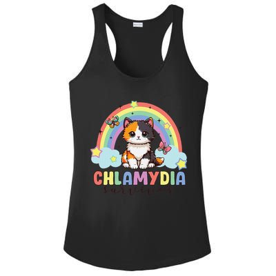 Chlamydia Survivor Rainbow Funny Humor Cat Specific Meme Ladies PosiCharge Competitor Racerback Tank