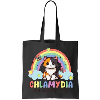 Chlamydia Survivor Rainbow Funny Humor Cat Specific Meme Bag