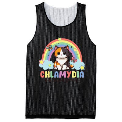 Chlamydia Survivor Rainbow Funny Humor Cat Specific Meme Mesh Reversible Basketball Jersey Tank