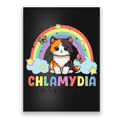 Chlamydia Survivor Rainbow Funny Humor Cat Specific Meme Poster