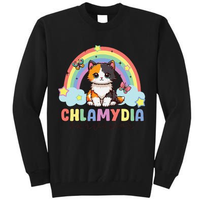 Chlamydia Survivor Rainbow Funny Humor Cat Specific Meme Tall Sweatshirt