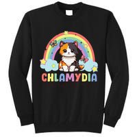 Chlamydia Survivor Rainbow Funny Humor Cat Specific Meme Tall Sweatshirt